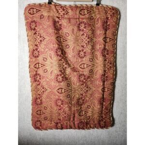 DIVATEX Red Gold Paisley Design Thick Rope Border Soft KING Pillow Sham Set of 2